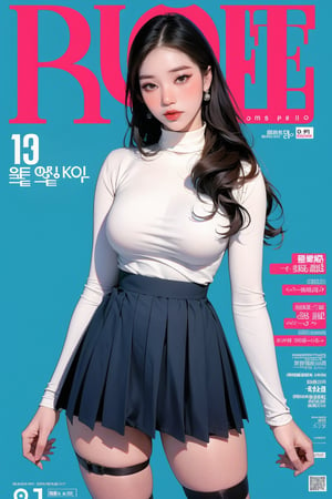 ((kpop idol girl, thigh strap,, styled turtle neck, color pleated skirt,)) 1girl, kneel up, hairstyle, standing, looking at viewer, ultra detailed, profesional lighting, blue background, magazine cover

johyun, wyntracy, hine, hakil, htt, chimai, sim, yuong01, sana, QA, aespakarina, huondey,kn,jisoo, 