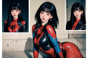 (1girl, thigh up body, spiderman cosplay, blunt bangs,) no mask, looking at viewer, cinematic lighting, cinematic composition, hairstyle, magazine cover, 2D artstyle, split screen by 2,



johyun, wyntracy, hine, hakil, htt, chimai, sim, yuong01, sana, QA, aespakarina, huondey,kn,jisoo