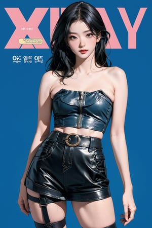 ((kpop idol girl, thigh strap, styled top, skirt,)) 1girl, thigh up, hairstyle, standing, looking at viewer, ultra detailed, profesional lighting, blue background, magazine cover

johyun, wyntracy, hine, hakil, htt, chimai, sim, yuong01, sana, QA, aespakarina, huondey,kn,jisoo,rosé