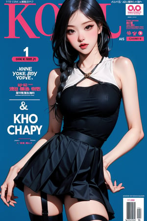 ((kpop idol girl, thigh strap, styled top, skirt,)) 1girl, thigh up, hairstyle, standing, looking at viewer, ultra detailed, profesional lighting, blue background, magazine cover

johyun, wyntracy, hine, hakil, htt, chimai, sim, yuong01, sana, QA, aespakarina, huondey,kn,jisoo,rosé