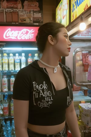 1girl, looking at viewer, styled shirt, choker, detailed clothes, profesional lighting, magazine cover, convenience store, soda cabinet, 7elenven, photorealistic, advertisement,

aespakarina, chimai,sim,hine,hakil,kn,Enhanced all