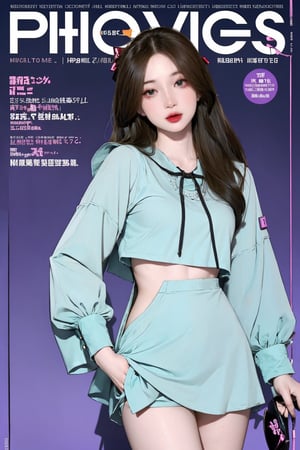 ((nsfw, hip up body,)) colorful clothes, styled clothes, looking straight at viewer, 1girl, professional lighting, best quality, sharp focus, pisces, magazine cover,pisces,magazine cover,htt