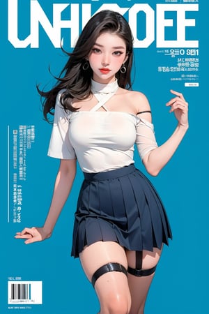 ((kpop idol girl, thigh strap,, styled top, color pleated skirt,)) 1girl, kneel up, hairstyle, standing, looking at viewer, ultra detailed, profesional lighting, blue background, magazine cover

johyun, wyntracy, hine, hakil, htt, chimai, sim, yuong01, sana, QA, aespakarina, huondey,kn,jisoo, 