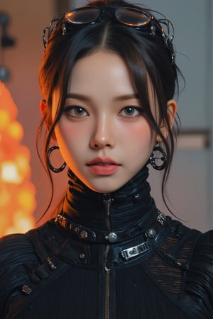 1girl, hip up body, face focus, eyewear, hairstyle, looking at viewer, ultra detailed, profesional lighting, magazine cover, noise effect,

Enhanced all,