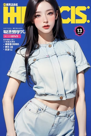 1girl, hip up body, looking at viewer, styled clothes, sharp focus, magazine cover, coloful background, 2D artstyle, outline, 

chimai,hine,hakil,yuong01,johyun,sim,haohaoulz,kn,htt,minatw