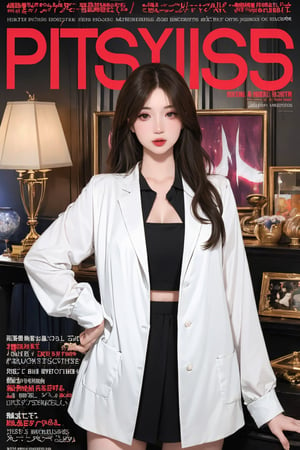 ((nsfw, hip up body,)) colorful clothes, styled clothes, looking straight at viewer, 1girl, professional lighting, best quality, sharp focus, pisces, magazine cover,pisces,magazine cover,htt