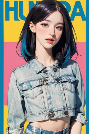 1girl, hip up body, looking at viewer, styled clothes, sharp focus, magazine cover, coloful background, 2D artstyle, outline, 

chimai,hine,hakil,yuong01,johyun,sim,haohaoulz,kn,htt,minatw