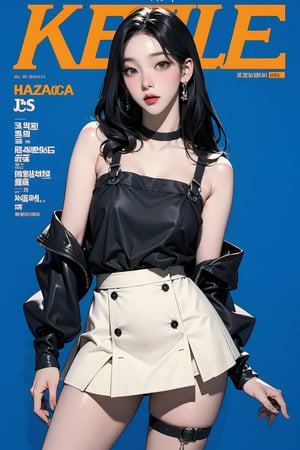 ((kpop idol girl, thigh strap, styled top, skirt,)) 1girl, kneel up, hairstyle, standing, looking at viewer, ultra detailed, profesional lighting, blue background, magazine cover

johyun, wyntracy, hine, hakil, htt, chimai, sim, yuong01, sana, QA, aespakarina, huondey,kn,jisoo, 