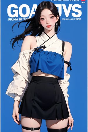 ((kpop idol girl, thigh strap, styled top, skirt,)) 1girl, kneel up, hairstyle, standing, looking at viewer, ultra detailed, profesional lighting, blue background, magazine cover

johyun, wyntracy, hine, hakil, htt, chimai, sim, yuong01, sana, QA, aespakarina, huondey,kn,jisoo, 