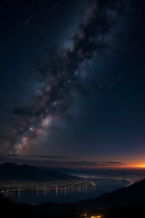 A tranquil and breathtaking view of the night sky with stars, planets, and distant galaxies