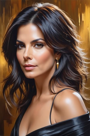 oil painting, heavy brushstrokes, paint drips, a breathtaking portrait of a Mozart, female, Sandra Bullock, composes a piece of music, action pose, medium long fuzzy hair, perfect symmetric eyes,gorgeous face,  rich, deep colors,layered image shaded by cells, golden ratio, award winning, professional,highly detailed, intricate, volumetric lighting, gorgeous, masterpiece, sharp focus, depth of field, perfect composition, award winner, artstation, acrylic painting create a hyper realistic vertical photo of Indian most attractive woman in her 40s, Trendsetter wolf cut black hair, 