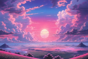 masterpiece, best quality, neon genesis evangelion, ethereal clouds pastel landscape scene,
