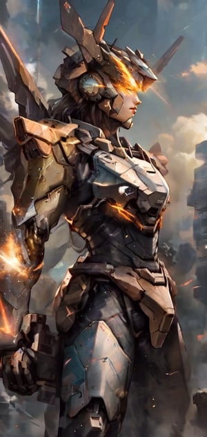 Create a mecha women taking off her armor, stunning beauty , lean body, blazing eyes, nano armor, nostalgic moodphoto r3al,EpicSky,mecha,photo r3al