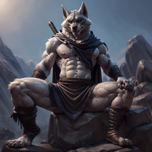 (male:1.9), male focus, high_res, high_resolution, anthropomorphic, masterpiece, highres, best quality, hd, 4k, 8k, (solo), ((death (puss in boots):1.9)), (muscle, abs), (detailed fluffy fur, detailed fur texture:1.3), (fantasy), (loincloth, tunic:1.6), (sitting on an rock:1.3), ((detailed face, (detailed eyes:1.0), detailed)), good anatomy, detailed face, (by taran fiddler), by snowskau, by honovy, by michael & inessa garmash, by pino daeni, by kiguri, by alena aenami, by kiguri, by alena aenami, by ruan jia, ,