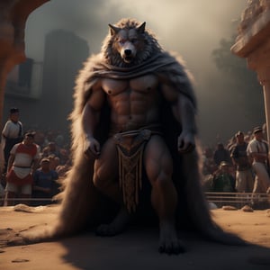 full body, anhtro, male, , standing, (blaidd (elden ring)), anthro, wolf, detailed purple eyes, black body, black fur, topless, cape, (lioncloth), paws, claw, clawed_toes, talking, talking,male_nipples, big_nipple, areola, big_areola, mexico, mexico city, mexican flag background, (people, full of people, audience),hyper realistic fur, natural fur, detailed fur, inner ear fluff, neck tuft, chest tuft, hindpaw,realistic fur ,fluffy ,realistic, photorealistic, every detail of this beautiful, insanely detailed, detailed background, insanely detailed, perfect composition, beautiful, detailed intricate, ultra realistic, 8k, 5_figner, tail