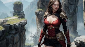 thighs up body, 1girl, looking at viewer, hot chicks, large breasts, red huntress, armor, detailed clothing, cutout clothing, hair accessories, different hairstyle, earrings, pussy edge,
cinematic composition, dynamic composition, dynamic angle, cowboy shot, fantasy, science fiction,
digital painting, official art, unity 8k wallpaper, masterpiece, best quality, ,chimaiv7,chimaiv2