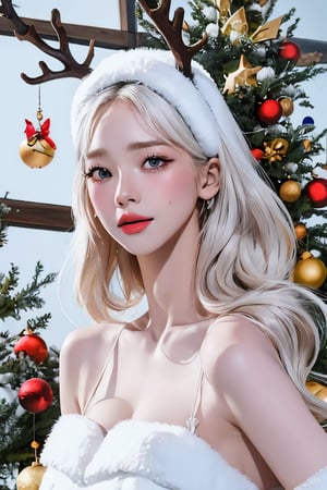 1girl, thighs up, aespakarina, detailed clothing, christmas girl, snow, reindeẻ hairband, looking at viewer, beautiful face, beautiful and asthetic, cleavage, hyper realistic,
professional lighting, high quality, ultra detailed, highres, 8k, accurate color reproduction, best quality, professionally color graded, sharp focus, natural lighting,aespakarina