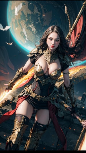 full body, 1girl, looking at viewer, large breasts, red huntress, armor, detailed clothing, cutout clothing, hair accessories, different hairstyle, earrings, pussy edge,
cinematic composition, dynamic composition, dynamic angle, fantasy, science fiction,
digital painting, official art, unity 8k wallpaper, masterpiece, best quality, ,chimaiv7,chimaiv2