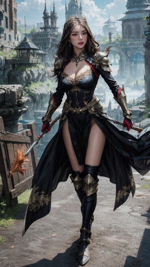 full body, 1girl, looking at viewer, hot chicks, large breasts, red huntress, armor, detailed clothing, cutout clothing, hair accessories, different hairstyle, earrings, pussy edge,
cinematic composition, dynamic composition, dynamic angle, fantasy, science fiction,
digital painting, official art, unity 8k wallpaper, masterpiece, best quality, ,chimaiv7,chimaiv2