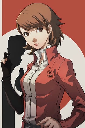 ((masterpiece, best quality)) Persona3Yukari, 1girl, solo, short hair, brown hair, brown eyes, leaning_forward, towards viewer , upper_body,Persona3Yukari