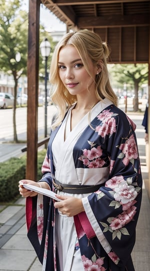 1girls, kimono, blonde hair