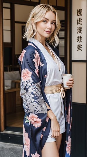 1girls, kimono, blonde hair