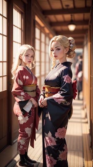 1girls, kimono, sexyn blonde hair