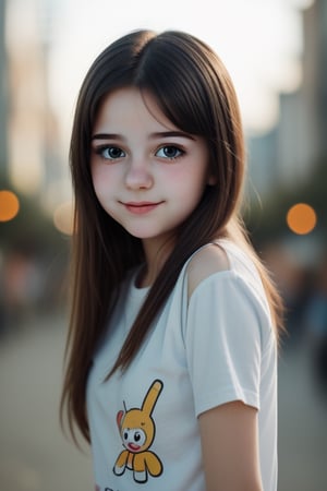 masterpiece cute adorable and hot cartoon 16 years  old girl look with bokeh background .