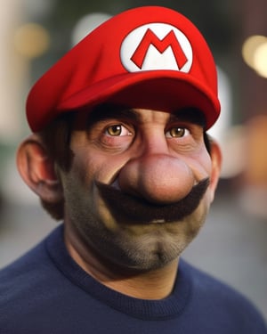 photo portrait of Mario in real life, real