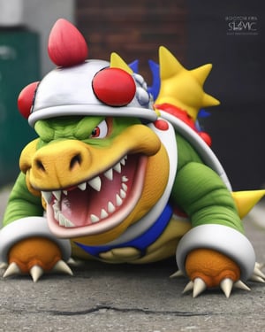 photo portrait of Bowser Jr. in real life, real
