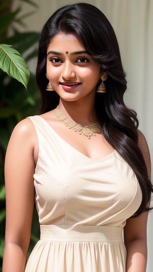 an indian teen age actress Gayathri Krishnaa big breast wearing classic dress,Close up,breast,realistic,natural,beautiful lips,big breast,little smile,beautiful nose,beautiful sexy eyes,high resolution,real face ,realistic face 