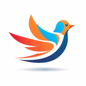 ((vector illustration, flat design)), (((logo bird with open wing, flying from fire:1.3))), ((facing right:1.2)) simple design elements, ((red orange blue palette:1.4)), white background, high quality, ultra-detailed, professional, modern style, eye-catching emblem, creative composition, sharp lines and shapes, stylish and clean, appealing to the eye, striking visual impact, playful and dynamic, crisp and vibrant colors, vivid color scheme, attractive contrast, bold and minimalistic, artistic flair, lively and energetic feel, catchy and memorable design, versatile and scalable graphics, modern and trendy aesthetic, fluid and smooth curves, professional and polished finish, artistic elegance, unique and original concept, vector art illustration