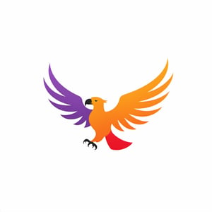 ((vector illustration, flat design)), (((logo eagle with open wing, flying from fire, facing right:1.4))), ((facing right:1.2)) simple design elements, ((red orange purple palette:1.4)), white background, high quality, ultra-detailed, professional, modern style, eye-catching emblem, creative composition, sharp lines and shapes, stylish and clean, appealing to the eye, striking visual impact, playful and dynamic, crisp and vibrant colors, vivid color scheme, attractive contrast, bold and minimalistic, artistic flair, lively and energetic feel, catchy and memorable design, versatile and scalable graphics, modern and trendy aesthetic, fluid and smooth curves, professional and polished finish, artistic elegance, unique and original concept, vector art illustration
