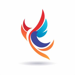 ((vector illustration, flat design)), (((phoenix logo))), ((open wing:1.3)), (facing right:1.2) simple design elements, ((red orange white palette:1.3)), (bit of green and blue shade or highlight:1.2), abstract background, high quality, ultra-detailed, professional, modern style, eye-catching emblem, creative composition, sharp lines and shapes, stylish and clean, appealing to the eye, striking visual impact, playful and dynamic, crisp and vibrant colors, vivid color scheme, attractive contrast, bold and minimalistic, artistic flair, lively and energetic feel, catchy and memorable design, versatile and scalable graphics, modern and trendy aesthetic, fluid and smooth curves, professional and polished finish, artistic elegance, unique and original concept, sticker, negative space book,sticker,vector art illustration