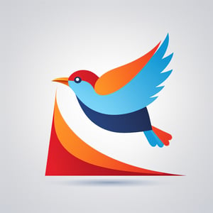 ((vector illustration, flat design)), (((logo bird with open wing, flying from fire:1.3))), ((facing right:1.2)) simple design elements, ((red orange blue palette:1.4)), white background, high quality, ultra-detailed, professional, modern style, eye-catching emblem, creative composition, sharp lines and shapes, stylish and clean, appealing to the eye, striking visual impact, playful and dynamic, crisp and vibrant colors, vivid color scheme, attractive contrast, bold and minimalistic, artistic flair, lively and energetic feel, catchy and memorable design, versatile and scalable graphics, modern and trendy aesthetic, fluid and smooth curves, professional and polished finish, artistic elegance, unique and original concept, vector art illustration