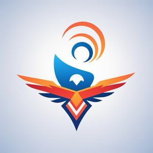 ((vector illustration, flat design)), (((logo eagle with open wing, flying from fire, facing right:1.4))), ((facing right:1.2)) simple design elements, ((red orange blue palette:1.4)), white background, high quality, ultra-detailed, professional, modern style, eye-catching emblem, creative composition, sharp lines and shapes, stylish and clean, appealing to the eye, striking visual impact, playful and dynamic, crisp and vibrant colors, vivid color scheme, attractive contrast, bold and minimalistic, artistic flair, lively and energetic feel, catchy and memorable design, versatile and scalable graphics, modern and trendy aesthetic, fluid and smooth curves, professional and polished finish, artistic elegance, unique and original concept, vector art illustration