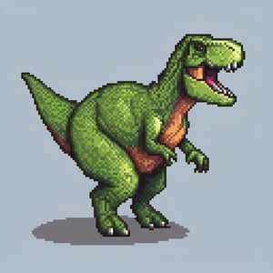 T-rex cute run frame Ford frame, side view, pixel style,cute comic