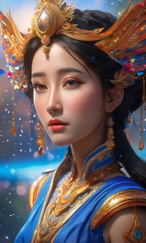 masterpiece, best quality, (extremely detailed CG unity 8k wallpaper, masterpiece, best quality, ultra-detailed, best shadow), (detailed background), (beautiful detailed face, beautiful detailed eyes), High contrast, (best illumination, an extremely delicate and beautiful),1girl,((colourful paint splashes on transparent background, dulux,)), ((caustic)), dynamic angle,beautiful detailed glow,full body,beautymix,Renaissance Sci-Fi Fantasy