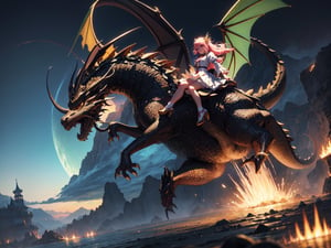 High quality, highly detailed, masterpiece, anime style digital illustration, soft anime tones, Japanese anime style, (Magic Dragon: 1.2) VS (Magical Girl: 1.2), detailed illustration of beautiful magical girl fighting with dragon, magic hat , fantasy world, stunning landscapes, mystical atmosphere, 3D effects, luminism, Albert Anker, 3d rendering, octane rendering, cinema, isometric, by yukisakura, awesome full color,