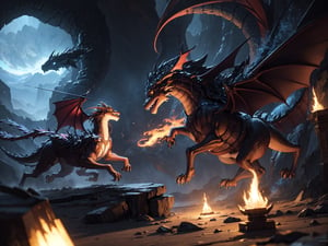 high quality, highly detailed, masterpiece, A digital illustration of anime style, soft anime tones, Feels like Japanese anime, A magical girl facing a dragon, Detailed illustration of a beautiful magical girl fighting a dragon, magical hat, fantasy world, breathtaking landscapes, mystical atmosphere, three dimensional effect, luminism, Albert Anker, Feeling like John Howe, 3d render, octane render, cinematic, Isometric, by yukisakura, awesome full color,