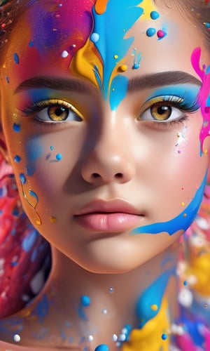 masterpiece, best quality, (extremely detailed CG unity 8k wallpaper, masterpiece, best quality, ultra-detailed, best shadow), (detailed background), (beautiful detailed face, beautiful detailed eyes), High contrast, (best illumination, an extremely delicate and beautiful),1girl,((colourful paint splashes on transparent background, dulux,)), ((caustic)), dynamic angle,beautiful detailed glow,full body