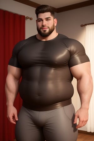 (masterpiece), 3d best quality, handsome charming beard man , short hairs, beautiful smiling, extra wide chest, extra fat pecs, slim tummy, hourglass body shape waistline, curvy wide hips, curvy body shape, perfect wide round fat ass, beefy wide and curvy fat thighs, wearing sexy costume, in the room, laying down, showing ass,mature