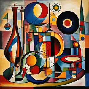 Still life, Style of Wassily Kandinsky, colored, best quality, 16K resolution