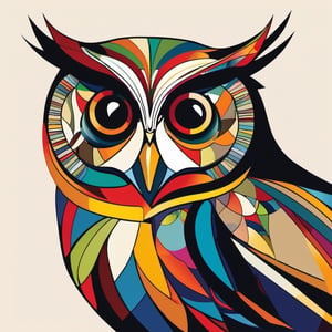 Owl, Style of Wassily Kandinsky, colored, best quality, 16K resolution