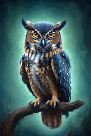 oil on canvas, owl, fantasy, magical, fairytale, best quality, 8k, timeless,Leonardo Style