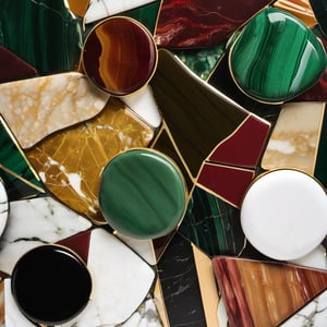 marble white, burgundry red, emerald green, light amber, ebony black