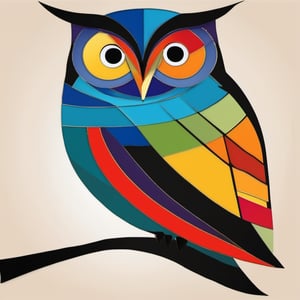 Owl, Style of Wassily Kandinsky, colored, best quality, 16K resolution