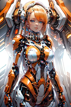 High detailed ,midjourney,perfecteyes,Color magic,urban techwear,hmochako,mechanical_parts, android, cyborg, blue_hair, breasts, blue_eyes, forehead_protector, long_hair, solo, navel, underboob, small_breasts, looking_at_viewer, shoulder_armor, upper_body, necktie, pauldrons, hair_between_eyes, gloves, character_name, closed_mouth, armor, elbow_gloves, headgear, free style,horror (theme),portrait,realistic,Mechagirl,midjourney,kakeru_naruse,orange