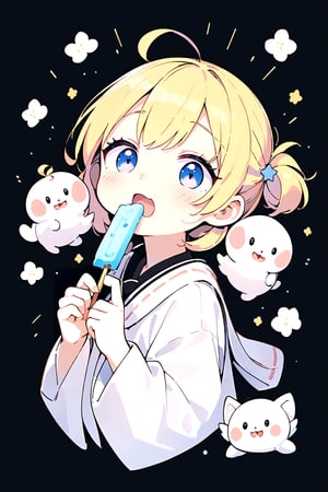 acrylic color, cute, kawaii, (fuwafuwa illustration:1.6),
BREAK
cute star background, popsicle, fairy tone, looking up