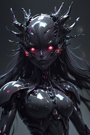 Void robot queen. Best quality score_9 with insane detail in a realistic anime style.